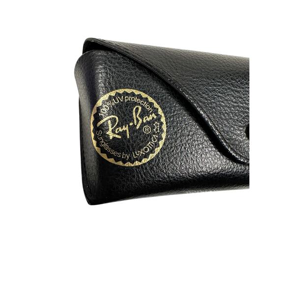 Ray Ban Luxotica Black Leather Sunglasses Case with Microfiber - Picture 4 of 6